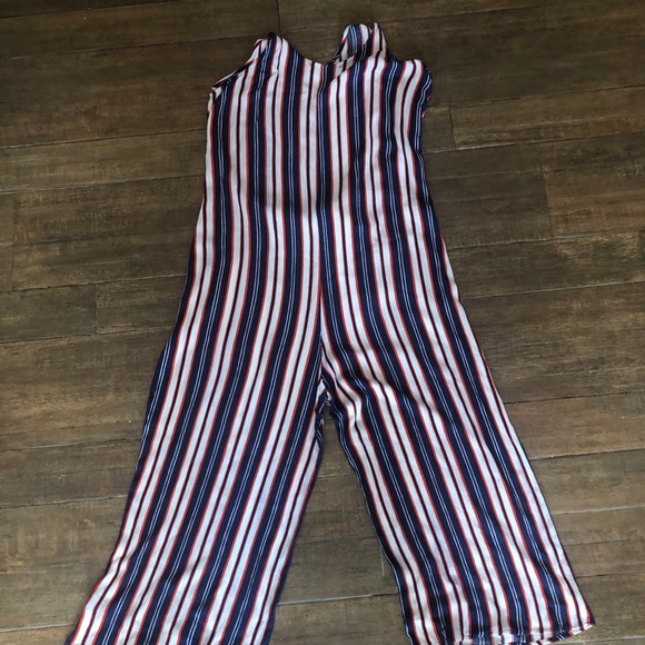 EUC Navy Blue & Orange Striped Jumpsuit GO GATORS - Picture 3 of 4